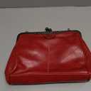 Women Vintage Hollow Handbag Oil Leather Shoulder Crossbody Bag Clutch Satchel Purse with Kiss Lock Closure (Wine Red)