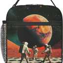 Reusable Astronaut Lunch Box for Kids Girls Boys Women Adult, Insulated Moon Space Cosmic Lunch Bag,Polyester Cooler Handbags Case for School Picnic Work Travel Beach or Hiking