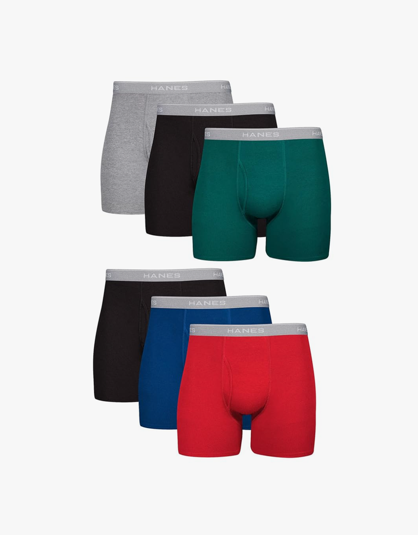 Hanes Men's Boxer Briefs, Cool Dri Moisture-Wicking Underwear, Cotton No-Ride-up for Men, Multi-Packs 6 packs Medium