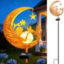 ZNYCYE Solar Garden Decor Outdoor Statue, Moon Fairy Garden Figurines for Mom Women Grandma Solar Stake Lights for Patio, Yard, Lawn, Pathway (Warm White)