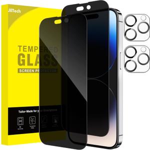 JETech Privacy Full Coverage Screen Protector for iPhone 14 Pro Max 6.7-Inch, with Camera Lens Protector, Anti-Spy Tempered Glass Film, 2-Pack Each JETech Privacy Full Coverage Screen Protector for iPhone 14 Pro Max 6.7-Inch, with Camera Lens Protector, Anti-Spy Tempered Glass Film, 2-Pack Each
