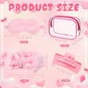 Hoteam 24 Pcs Spa Party Favors Supplies 6 Spa Headband 6 Plush Sleep Eye Mask 6 Hair Claw Clips 6 Clear Cosmetic Bags for Adult Sleepover Slumber Party Graduation Gift(Pink)