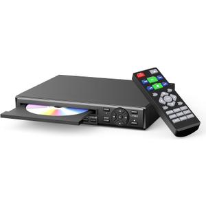 Desobry HDMI DVD Player for TV  Region Free All-Region DVD Player, Full HD 1080p Upscaling, USB Playback & Multi-Format Support, Compact Design with Remote (Standard Version)