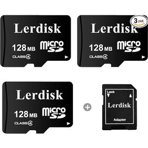 Factory Wholesale Micro SD Card 128MB (0.12GB) Pack of 3 in Bulk Low Capacity for MP3/Old Phones/Small Files Only Not for Cameras/Dashcams/GB Devices
