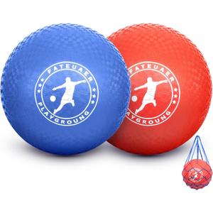 10 Inch Kickball Set, Playground Ball with Carrying Bag, Dodge Balls for Kids and Adults, Bouncing Sport Handball and Toy Ball, Outdoor Balls Official Camps