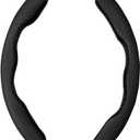 2Pcs Car Steering Wheel Cover Carbon Fiber Look Universal Steering Wheel Booster Cover Auto Anti-Skid Interior Accessories (Black)