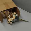 Domensi 6 Sets Wedding Centerpiece for Table Artificial Rose with Vase Fake Bouquets and Metal Pot Floral Arrangements for Holiday Party Event Table Decor (Champagne)