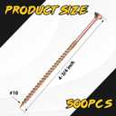 Blulu 500 Pcs #10 x 4-3/4 Inch Multi-Purpose Deck Screws, Coated Exterior Star Drive, Decking Framing Screws with Protective Coating for Construction, Repair