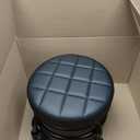 FURWOO Low Roller Seat PU Leather Rolling Stool with Wheels for Manicure, Mechanic,Home Office, Garage Shop Black