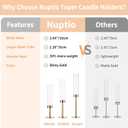 NUPTIO Candle Holders for Table Centerpiece: 18 Pcs 23.6 & 21.7 & 19.7 in Tall Gold Hurricane Candlesticks Holder with Glass Cylinder Cover Bulk Taper Candles Sticks Stand for Thanksgiving Party Decor