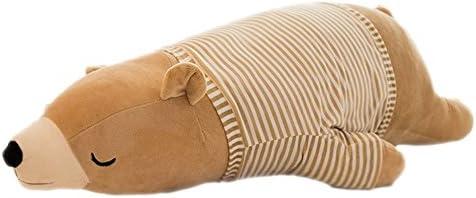 MMTTAO Stuffed Polar Bear Animal Plush Toy 14 Inch Small Brown Sleeping Bear Animal Stuff Soft Plushies Cute Dolls Collection Huggable Pillow Cushion Birthday Gift for Kids Child Boys Girls, 14Inches