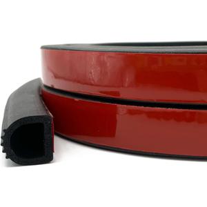 D Shape Rubber Weather Stripping, Self-Adhesive Seal Strip, Rubber Gasket for for RV, Auto, Boat, Garage Door/Window, Machinery and More, W:0.59" x H:0.55", L:26Ft