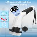 Electric Spin Scrubber, Cordless Cleaning Brush with 180 Min Runtime, 3-Speed, 7 Replaceable Brush Heads & Long Detachable Handle, LCD Display (RPM/Torque/Battery), for Bathroom, Kitchen, Tile