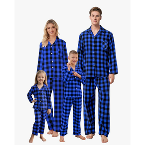 QZH.DUAO Matching Family Christmas Pajamas Set Long Sleeve Holiday Warm Sleepwear Couple Button Down Pjs Set, XS