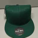 CHOK.LIDS Flat Bill Visor Classic Snapback Hat Blank Adjustable Brim High Top End Trendy Color Style Plain Tone Baseball Cap (Green)