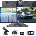 Portable CarPlay Screen for Car,Car Stereo with Apple CarPlay & Android Auto,Incell Touch Screen,4K Dash Cam,1080P Backup Camera,Mirror Link, Voice Control, Bluetooth 5.3,GPS,FM (11.26 Inch)