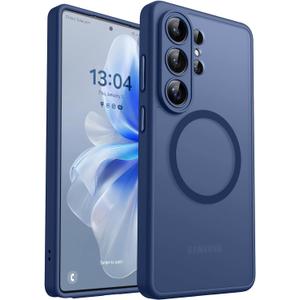 CANSHN Designed for Samsung Galaxy S26 Ultra Case (6.9 inch), Upgraded [Full Camera Protection] [Compatible with Magsafe] [Translucent Matte] Shockproof Protective Phone Cover, Deep Blue
