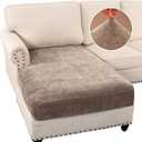 H.VERSAILTEX Sectional Couch Covers Super Stretch Chenille Couch Cover for Sectional Sofa Thick Soft Sectional Couch Covers for L Shaped Sofa Both Left/Right(Chaise Cushion Cover,Taupe)