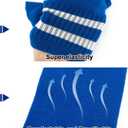 Medsuo 2 Pairs Kids Football Socks Aged 7-12 Knee High Breathable Soccer Socks Long Football Sport Socks for Kid Boy Girl (Blue)