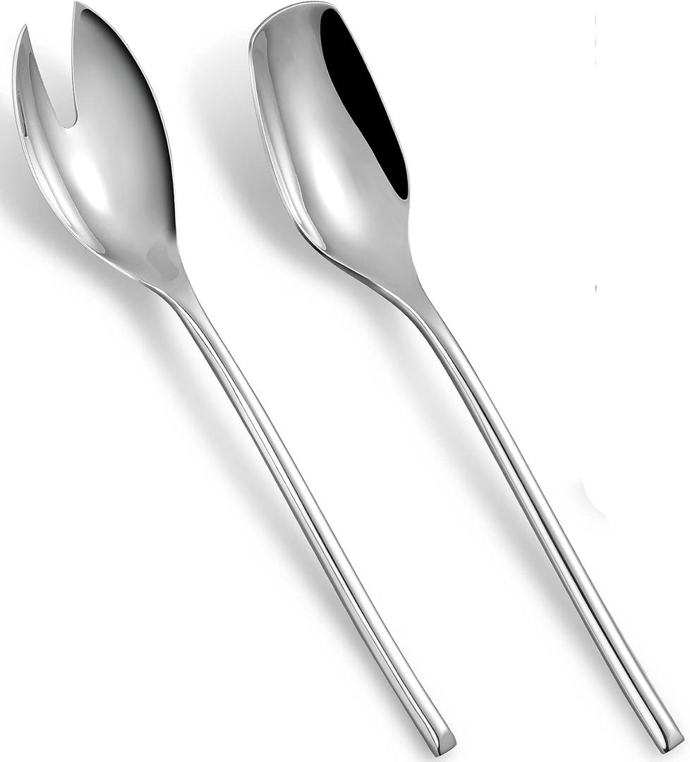 KEAWELL Premium 10" Salad Serving Set, 18/10 Stainless Steel, Set of 2