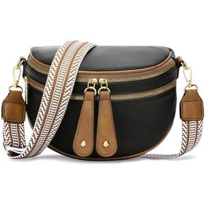 KKXIU Crossbody Sling Bag for Women Trendy Fanny Pack Vegan Leather Chest Bag | Trendy