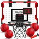 TEMI Indoor Basketball Hoop for Kids, Door Room Basketball Hoop,Mini Basketball Hoop with 4 Balls, Basketball Toys for 3 4 5 6 7 8 9 10 11 12 Year Old Boys