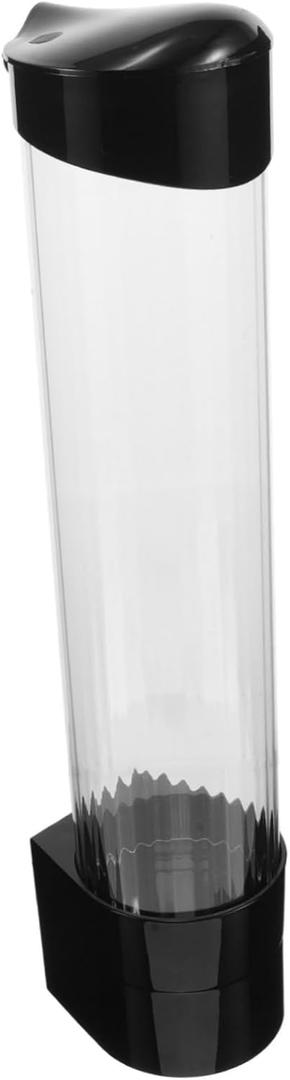 Efficient Wall-Mounted Cup Dispenser Black Office School Hospital Paper Cup Holder Dispenser