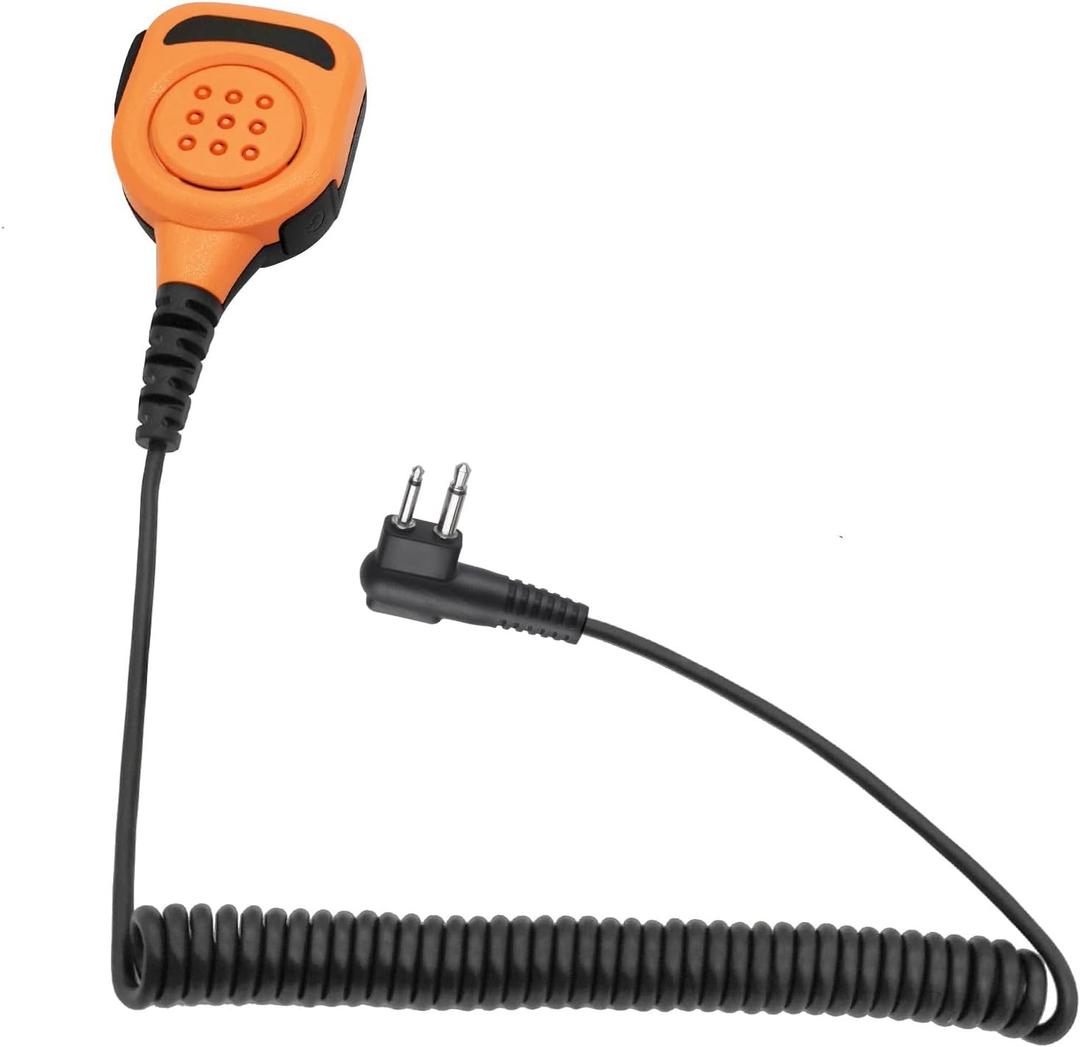 2 Pin Shoulder Speaker Mic for Motorola CP200D CP100D CP200 CP185 R2 CLS1410 CLS1110 BPR40D BPR40 RDU4100 RDU4160D RMU2040 RMU2080D CLS RDU RMU, PMMN4013 PMMN4013A Radios Microphone (Orange)