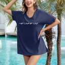 Mama Shirts for Women Dresses Mom Life Shirt Mothers Day Tops Mama Summer V Neck Casual Vacation Dress (S)