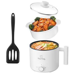Food Party Hot Pot Electric Pot for Cooking Ramen Cooker 1.8L College Dorm Room Essentials Mini Hotpot Shabu Shabu Pot 110V Noodle Cooker Non Stick