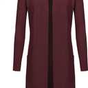 G-Style USA Women's Casual Lightweight Open Front Knit Cardigan Sweater with Pockets (Red, S)