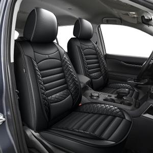 Car Seat Covers fit for Ford Ranger 2019-2025 2026(Not Fit Raptor): Leather Full Set Covers Waterproof Automotive Seat Protector (5 Seats, Black)