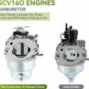 AUTOKAY GCV160 Carburetor for Honda GCV 160 GCV160A GCV160LA GCV160LA0 GCV160LE GC135 GC160 HRB216 HRS216 HRT216 HRZ216 Engine Pressure Washer Manual Choke Lawn Mower Re#16100-ZM0-803 16100-Z0L-023