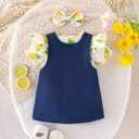 Aenbilo Baby Girl Clothes 0-3 Months Newborn Summer Outfits Cute Pineapples Ruffled Romper Short Sleeve Infant Suspender Skirt Headband Yellow Set (White)