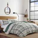 Eddie Bauer - Twin Comforter Set, Reversible Bedding with Matching Sham, Medium Weight, Dorm Essentials (Timbers Green)