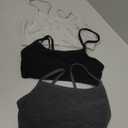 Fruit of the Loom Women's Spaghetti Strap Cotton Sports Bra-All-Day Comfort (36, Black/Heather Grey/Charcoal)
