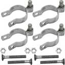 4pcs Chain Link Fence Gate Post Hinge for Outside Diameter Post/Pipe, Galvanized Chain Link Post Gate Hinge, Nut/Bolt Included (2-3/8 Inch)