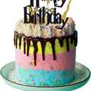 6 x Wizard 7th Cake Topper, Boy and Girl 7 Happy Birthday Party Decoration - Black (5th-50th)