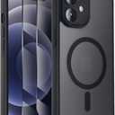 Designed for iPhone 12 Case, Compatible with MagSafe, with Privacy Screen Protectors X2, [Camera Protection] [15FT Military Drop Protection] Shockproof Phone Case, 6.1", Black