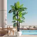 Erimda 8.2FT Artificial Phoenix Palm Tree Artificial Plants Indoor Outdoor Large Faux Coconut Silk Palm Tree Tropical Fake Tree Faux Sago Palm Plant for Modern Farmhouse Yard Outside Patio Poolside