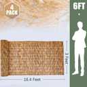 Barydat 4 Pcs 3 x 16.4 ft Reed Fence Roll, 85% Shade Bamboo Privacy Screen, Natural Decorative Reed Fencing for Outdoor Garden Backyard Patio Balcony