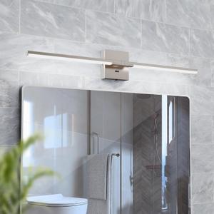 32 Inch Brushed Nickel Bathroom Vanity Light, Built-in Dimmer 2700K-6000K 1450LM LED, 360 Rotatable Bathroom Lights Over Mirror for Makeup, Shaving, Restroom, Powder Room ETL FCC