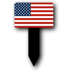 American Flag Stake for Garden  UV Printed Outdoor Patriotic Decoration, 9" High Black Acrylic Stake  Perfect for Independence Day, Memorial Day