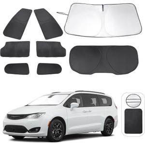TINGLU Window Shades for Chrysler Pacifica Minivan 2017-2025 Accessories Full Windows Rear Triangular Windshield Sun Shade Sun UV Rays Privacy Protection 8PCS