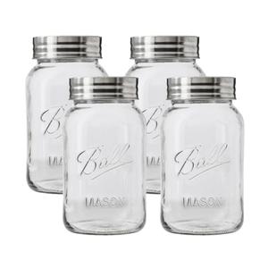Ball Regular Mouth Glass Mason Jars with Lids and Bands, Used for Canning (Quart, 32 Ounce (Pack of 4))