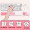 Ergonomic Keyboard Wrist Rest, Gel Wrist Rest for Keyboard and Mouse, Wrist Support and Keyboard Pad for Typing Pain Relief, Anti-Slip Base, Suitable for Office, Laptop, Computer, Gaming (Pink)
