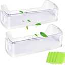 [2 PACK] Upgraded DA97-08348A Refrigerator Door Shelf Bin Replacement for Samsung Refrigerator Parts RS265TDRS RS25H5111BC RS25H5111SR Door Shelf,DA63-05215A for Samsung Fridge Middle Door Shelves