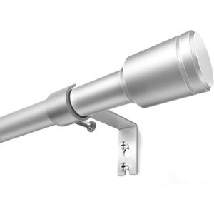 5/8 Diameter Curtain Rods 30-60 Inch, for 30-54 Inch Windows, Adjustable Splicing Silver Curtain Rods for Windows with Brackets, Window Treatment Rod Long Small Curtains Rod, 2 Pack