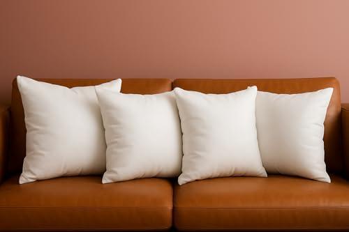 Trendy Home 16x16 Throw Pillow Insert (Set of 4, White) Bed and Couch Pillows Stuffer Hypoallergenic, Decorative Home Outdoor Sofa Pillow Filler (Non Woven, 4 Pack)