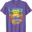 Cruising with My Mom Daughter Son Cruise Vacation Matching T-Shirt (Purple Heather, S)